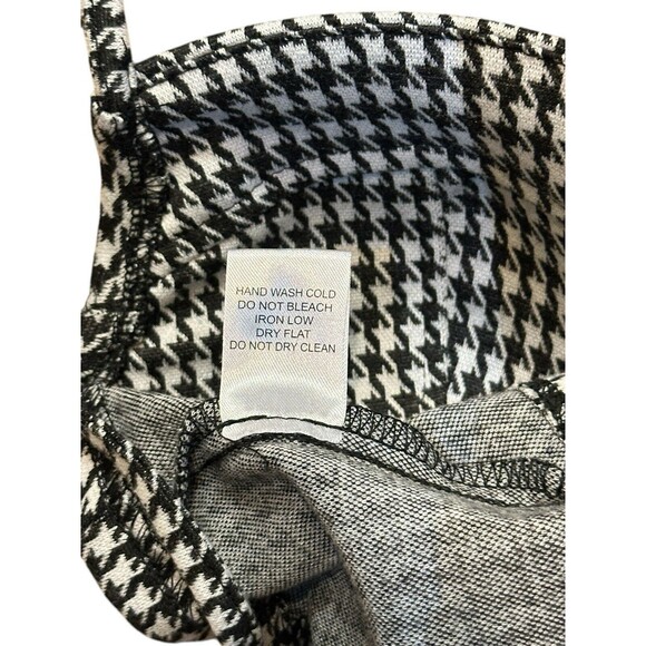 haute monde top L Bustier Black White houndstooth pattern crop strappy retro 90s - Picture 6 of 15